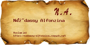 Nádassy Alfonzina névjegykártya